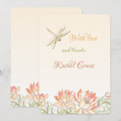 Cartes de remerciements pour les fleurs de Lotus e (Devant / Derrière)