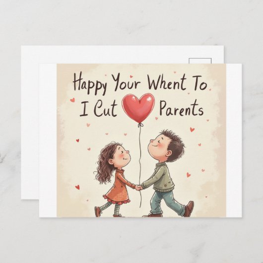 Cartes de remerciements pour les parents (Devant / Derrière)