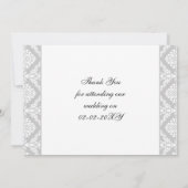 Cartes de Remerciements pourpres damas (Dos)