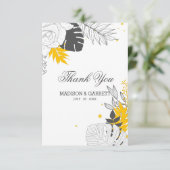 Cartes de remerciements Tropicaux Blanc Et Jaune (Debout devant)