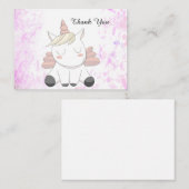Cartes de Remerciements Unicorne (Devant / Derrière)