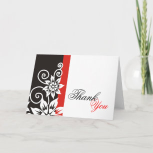 Cartes de Remerciements Uniques Rouge & Noir