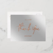 Cartes de Remerciements Véritable Pink Argent (Recto/Verso)