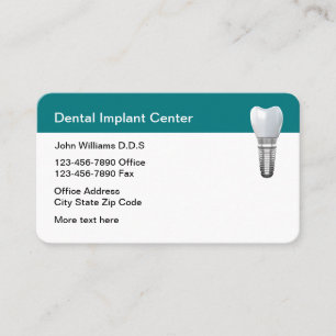 Cartes de rendez-vous à thème d'implant dentaire
