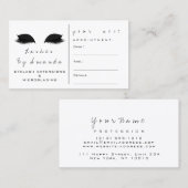 Cartes de rendez-vous Artiste maquillage noir blan (Devant / Derrière)