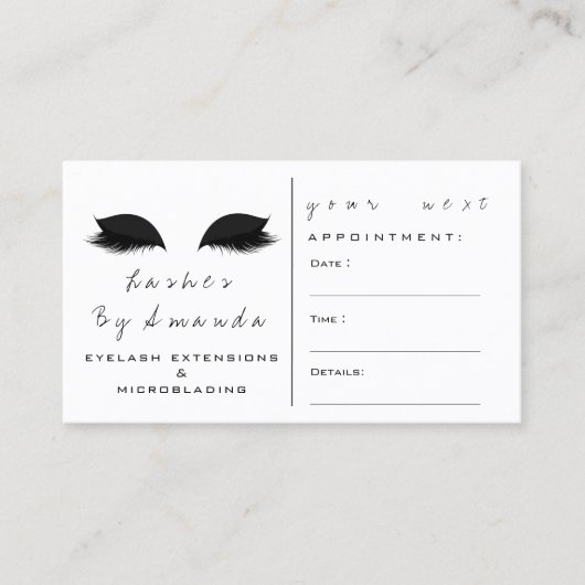 Cartes de rendez-vous Artiste maquillage noir blan (Devant)