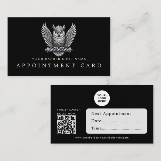 Cartes de rendez-vous avec code QR pour salon de c (Devant / Derrière)
