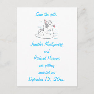 Cartes de rendez-vous avec deux cygnes noirs dessi