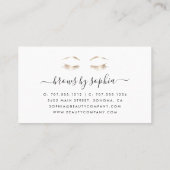 Cartes de rendez-vous Black & Gold Lashes & Brows (Dos)