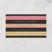 Cartes de rendez-vous Black Gold Stripes Hair Styl (Dos)