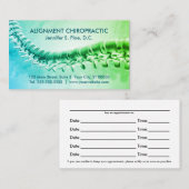 Cartes de rendez-vous Chiropratique 3D (Devant / Derrière)
