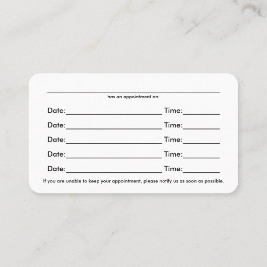 Cartes de rendez-vous Chiropratique 3D (Dos)