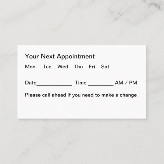 Cartes de Rendez-vous Classy Coiffeur Design (Dos)