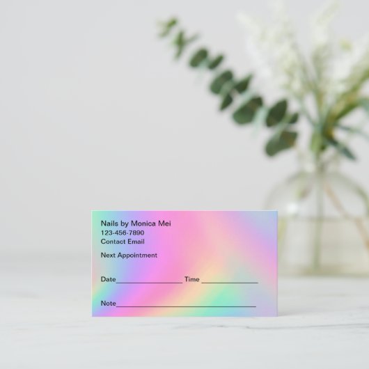 Cartes de rendez-vous client Manicure Nail Tech (Debout devant)