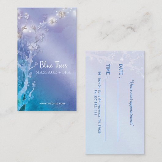 Cartes de rendez-vous d'affaires Blue Forest Trees (Devant / Derrière)