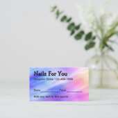 Cartes de rendez-vous de beauté de technicien de c (Debout devant)