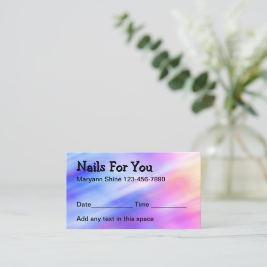 Cartes de rendez-vous de beauté de technicien de c (Debout devant)