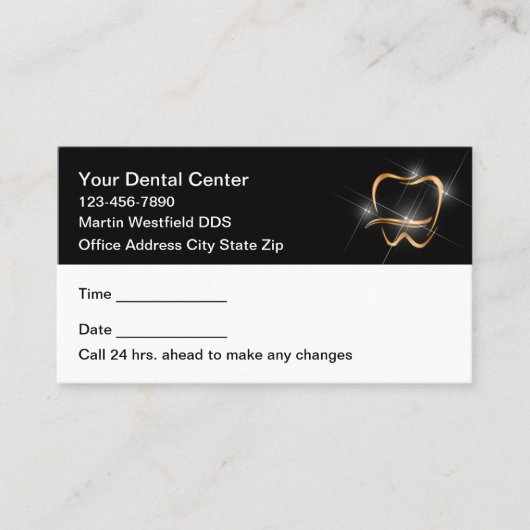 Cartes de rendez-vous de bureau de dentiste modern (Devant)
