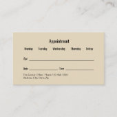 Cartes de rendez-vous de cabinet du médecin généri (Devant)