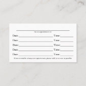 Cartes de rendez-vous de chiroprakteur de logo de (Dos)