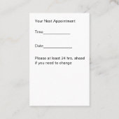 Cartes de rendez-vous de coiffeur à la mode  (Dos)