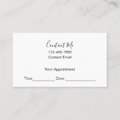 Cartes de Rendez-Vous de Coiffeur Chic et Tendance (Dos)