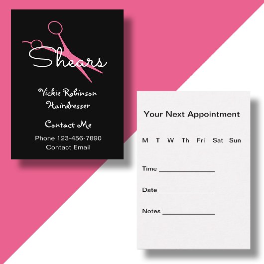 Cartes de Rendez-Vous de Coiffeur Moderne Tendance