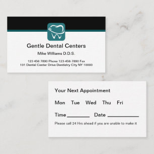 Cartes de rendez-vous de dentiste à budget Cartes