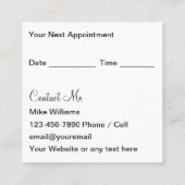 Cartes de rendez-vous de l'entraîneur de condition (Dos)