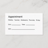 Cartes de rendez-vous de l'hôpital vétérinaire (Dos)