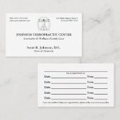 Cartes de rendez-vous de logo de chiropractie (Devant / Derrière)