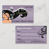 Cartes de rendez-vous de Madame coiffeur (Devant / Derrière)