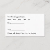 Cartes de rendez-vous de médecin simple moderne (Dos)