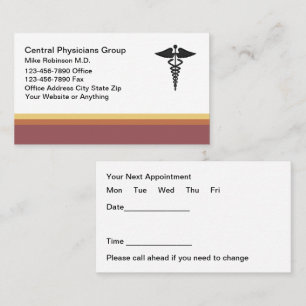 Cartes de rendez-vous de médecin simple moderne