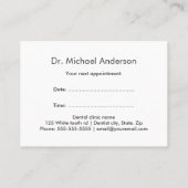 Cartes de rendez-vous dentaire - logo de la dent g (Dos)