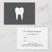 Cartes de rendez-vous dentaire - logo de la dent g (Devant / Derrière)