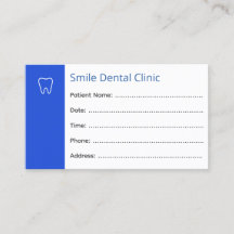 Cartes de rendez-vous dentaires Cabinet de dentist
