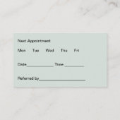 Cartes de rendez-vous Dentist Moderne à faible clé (Dos)