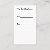 Cartes de rendez-vous des instructeurs de golf (Dos)