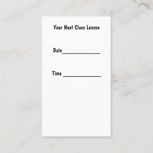 Cartes de rendez-vous des instructeurs de golf (Dos)