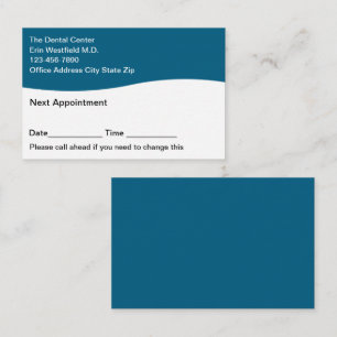 Cartes de rendez-vous des patients dentistes Rappe