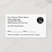 Cartes de rendez-vous des patients du bureau du mé (Devant)