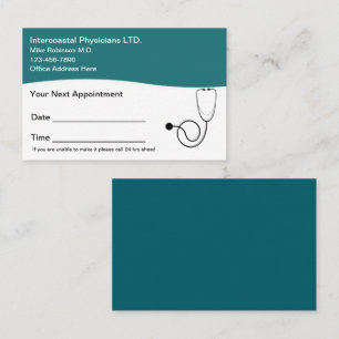 Cartes de rendez-vous des patients Médicale du cab