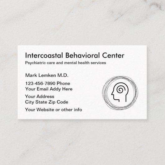 Cartes de rendez-vous des psychiatres en santé men (Devant)