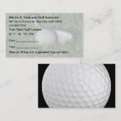 Cartes de rendez-vous d'instructeur de golf (Devant / Derrière)