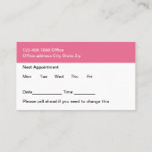 Cartes de rendez-vous d'onccologiste Médicale mode (Dos)