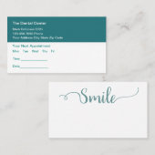 Cartes de rendez-vous du bureau dentaire budgétair (Devant / Derrière)