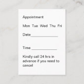 Cartes de rendez-vous du bureau dentaire moderne (Dos)