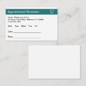 Cartes de rendez-vous du bureau des dentistes du b (Devant / Derrière)