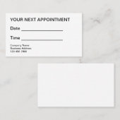 Cartes de rendez-vous du bureau du budget en vrac (Devant / Derrière)